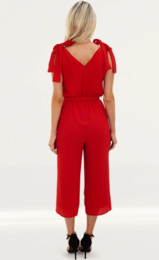Red Jumpsuit with Bows