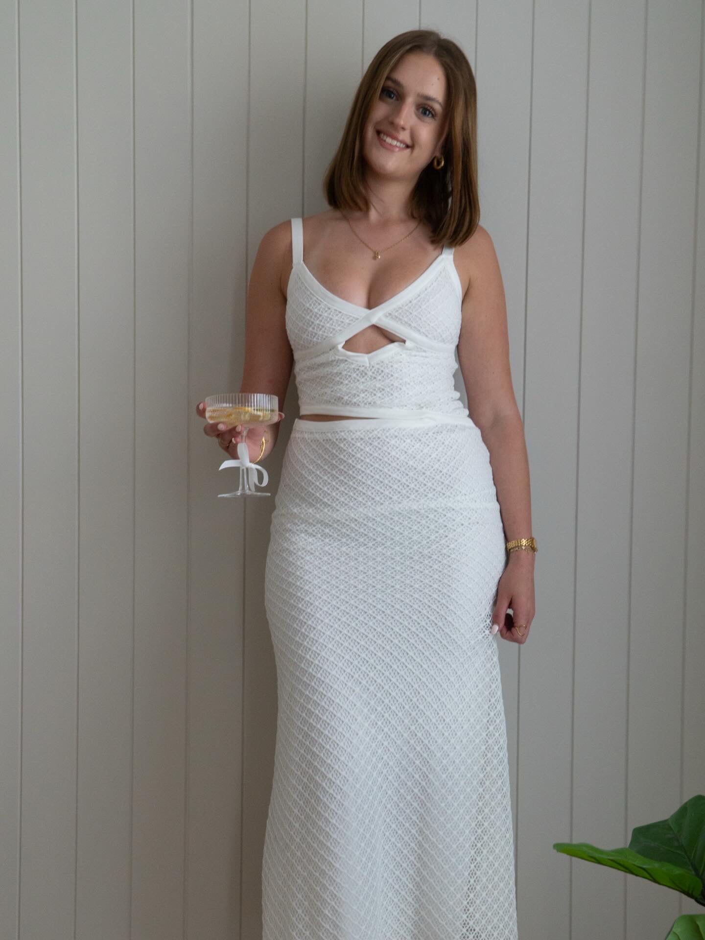 Peppermayo Jocelyn Maxi dress - White Crochet