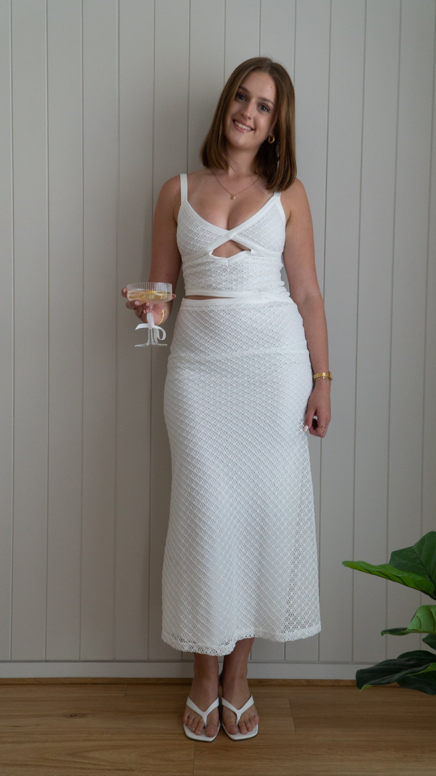 Peppermayo Jocelyn Maxi dress - White Crochet