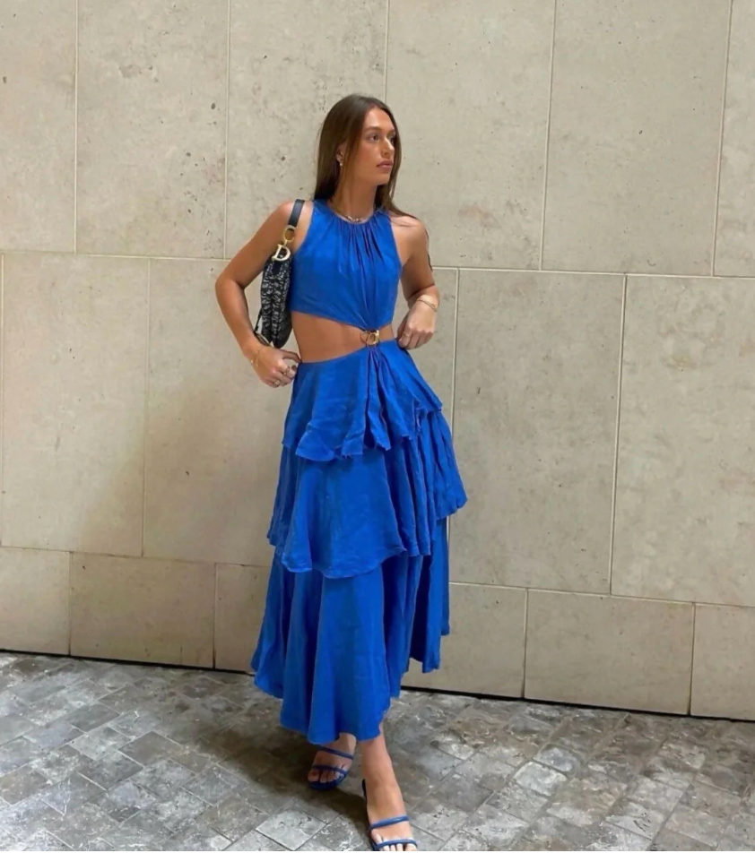 AJE Wave Cut Out Maxi Dress