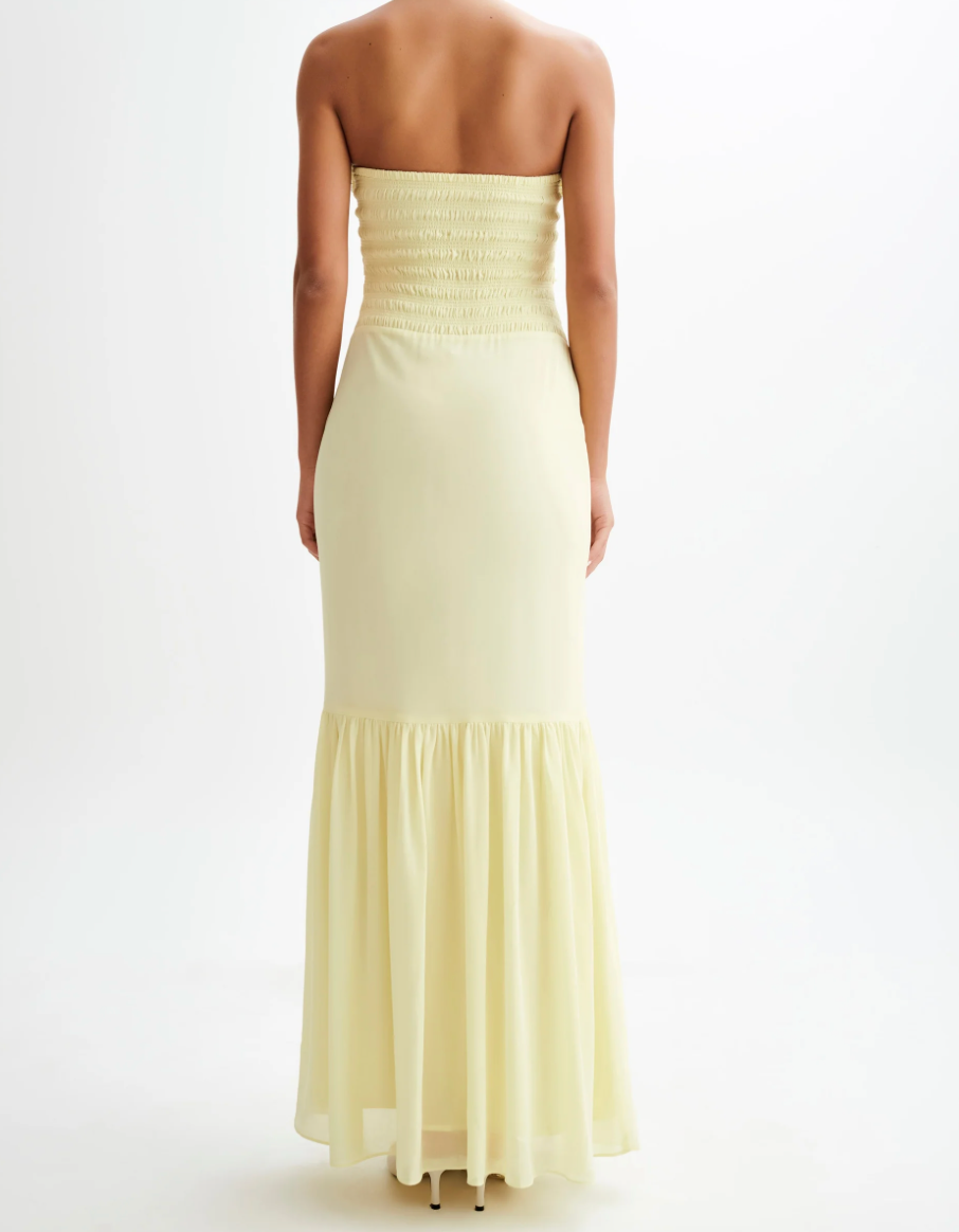 Olivette Strapless Chiffon Maxi Dress